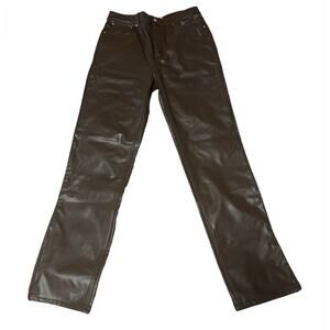 Asos Brown Faux Leather Pants Size 30